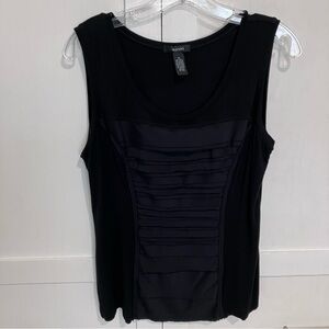 Alfani Women's Black Sleeveless Tank Top with Textured Front, M